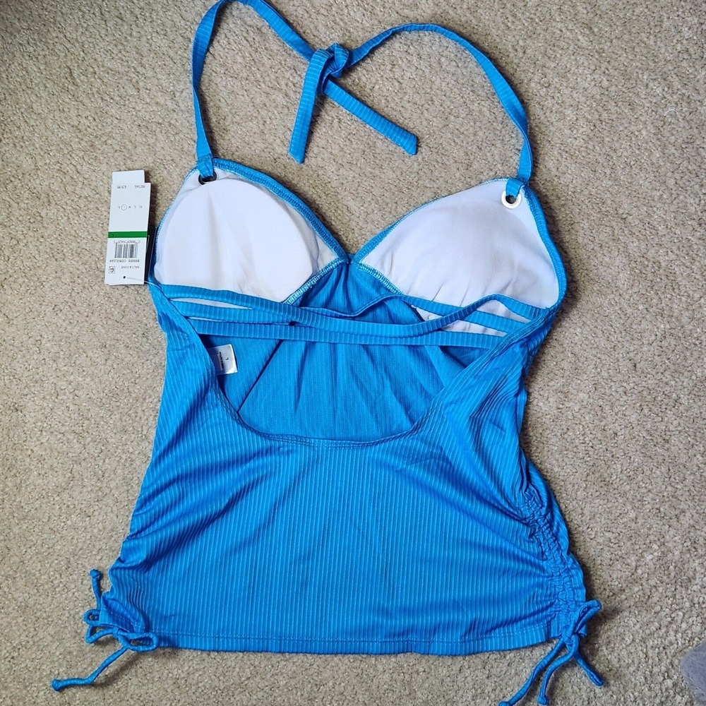 Salt + Cove Bright Blue Ribbed Tankini Top - Picture 3 of 6